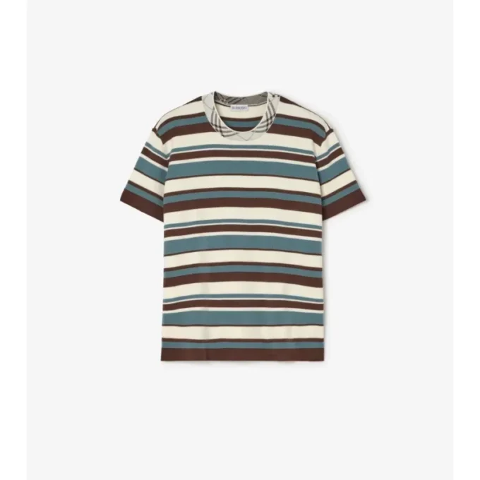 Gestreiftes T-Shirt aus Wollmischung