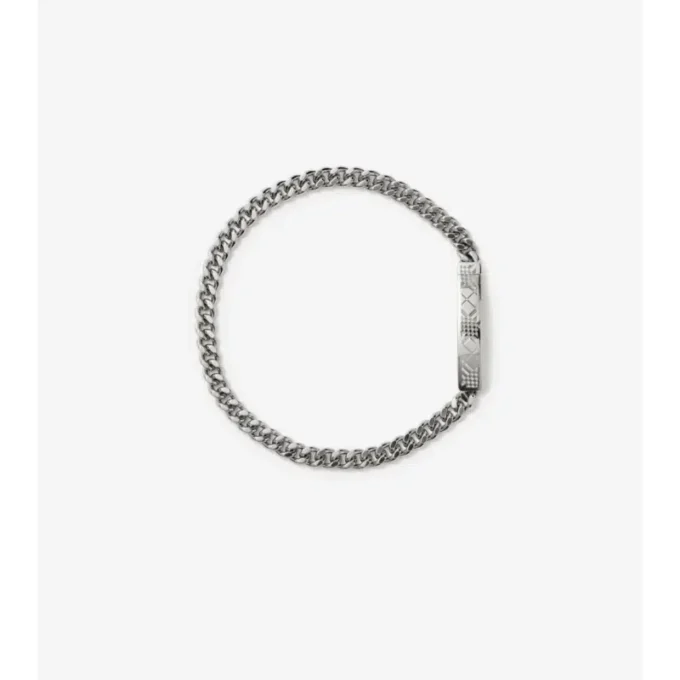 Graviertes Kettenarmband mit Karomuster