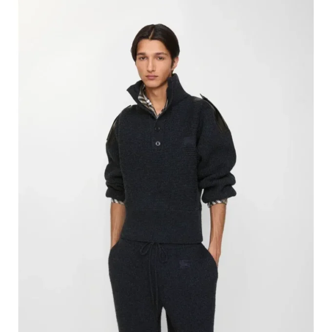 Halbknopf-Pullover aus Wolle