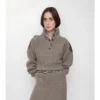 Halbknopf-Pullover aus Wolle