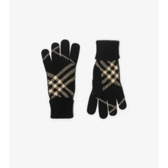 Handschuhe aus Kaschmirmischung mit Karomuster
