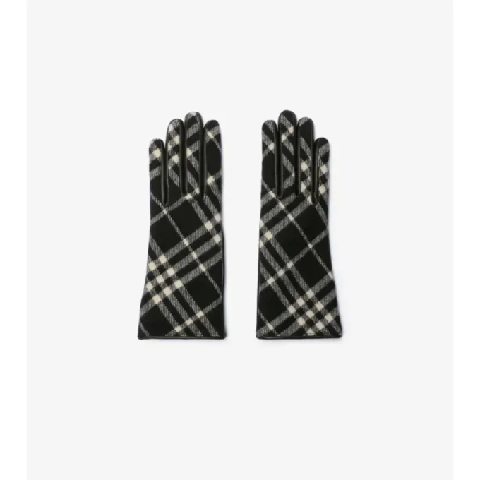 Handschuhe aus Wolle und Kaschmir mit Karomuster