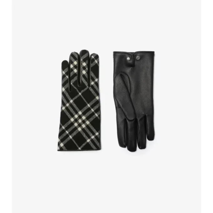 Handschuhe aus Wolle und Kaschmir mit Karomuster