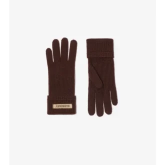 Handschuhe aus Wollmischung mit Logo-Aufnäher