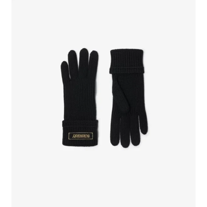 Handschuhe aus Wollmischung mit Logo-Aufnäher