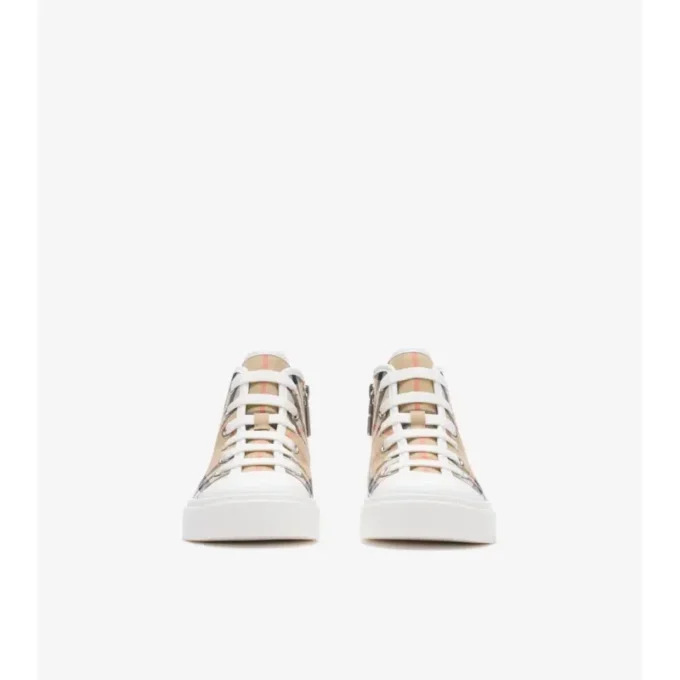 High-Top-Sneaker aus Baumwoll-Popeline