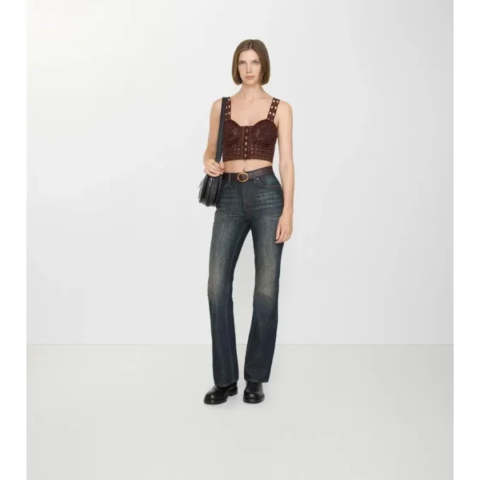 Hoch geschnittene Bootcut-Jeans