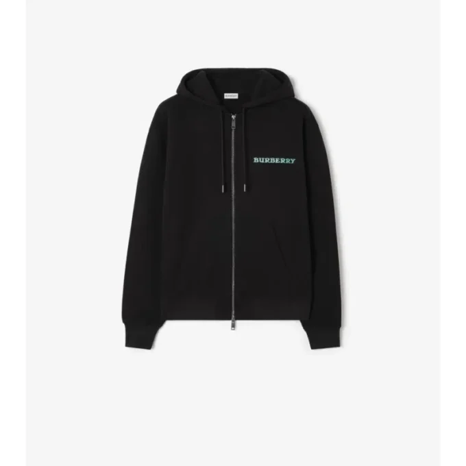 Hoodie mit Reißverschluss aus Baumwolle mit Heritage-Logo