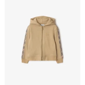 Hoodie mit Reißverschluss aus Baumwolle mit Karomuster