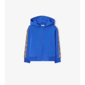 Hoodie mit Reißverschluss aus Baumwolle mit Karomuster