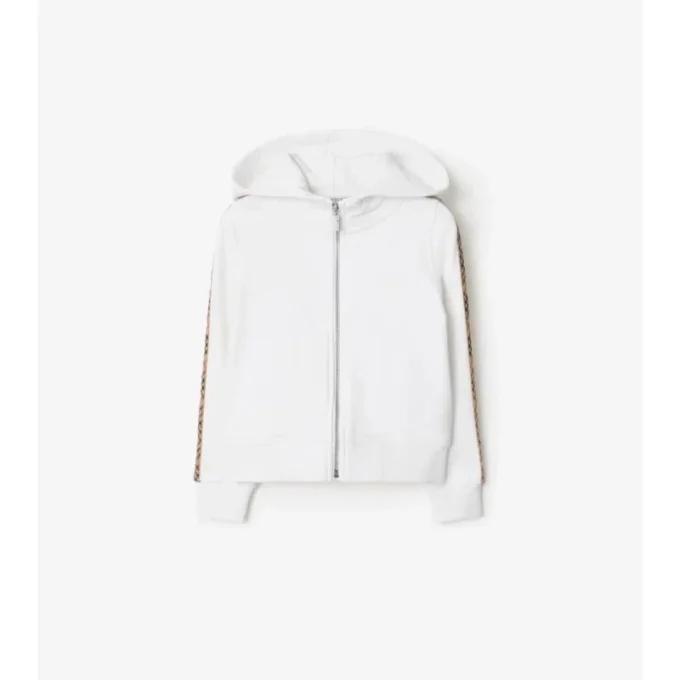 Hoodie mit Reißverschluss aus Baumwolle mit Karomuster
