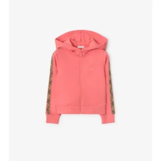 Hoodie mit Reißverschluss aus Baumwolle mit Karomuster
