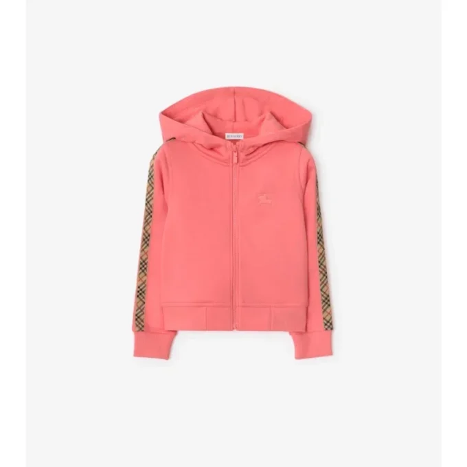 Hoodie mit Reißverschluss aus Baumwolle mit Karomuster
