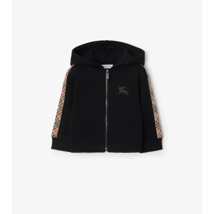 Hoodie mit Reißverschluss aus Baumwolle mit Karomuster