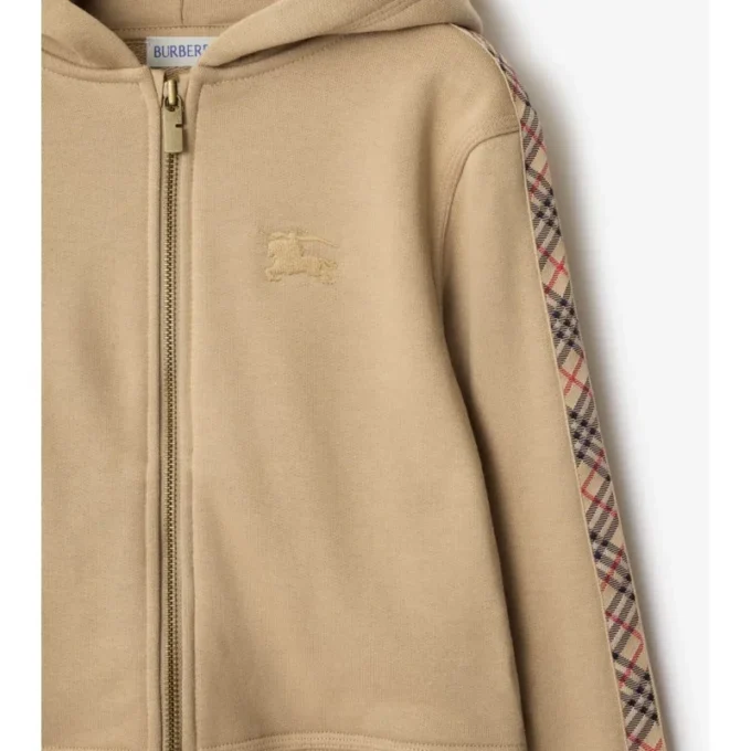 Hoodie mit Reißverschluss aus Baumwolle mit Karomuster