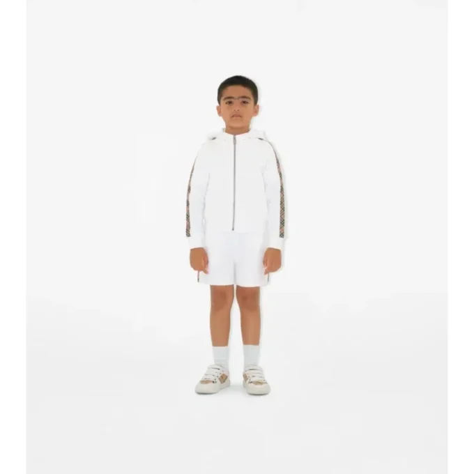Hoodie mit Reißverschluss aus Baumwolle mit Karomuster
