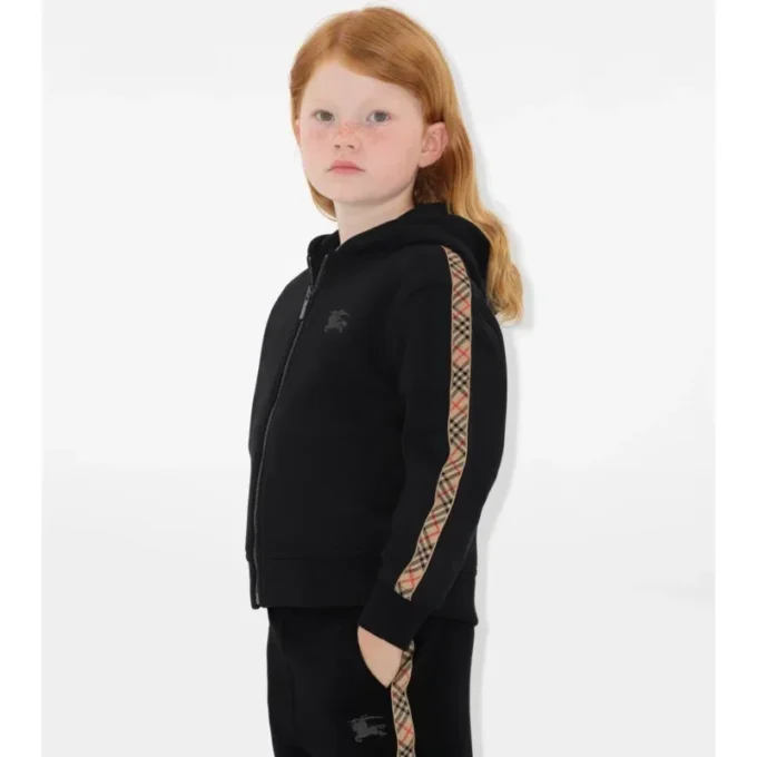 Hoodie mit Reißverschluss aus Baumwolle mit Karomuster