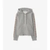 Hoodie mit Reißverschluss und Karobordüre