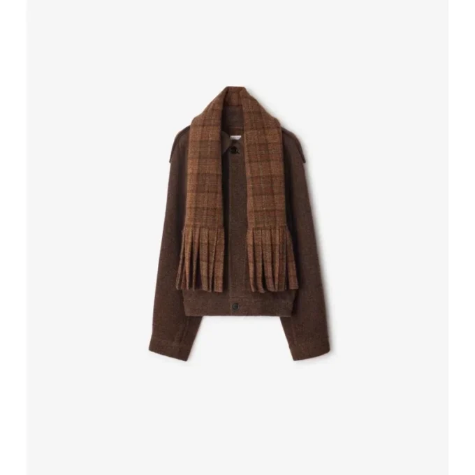 Jacke aus Wollmischung mit abnehmbarem Schal