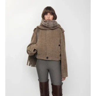 Jacke aus Wollmischung mit abnehmbarem Schal
