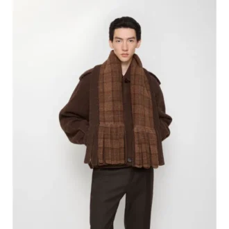 Jacke aus Wollmischung mit abnehmbarem Schal