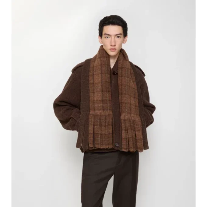 Jacke aus Wollmischung mit abnehmbarem Schal