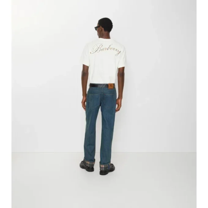 Jeans mit geradem Bein und Karomuster