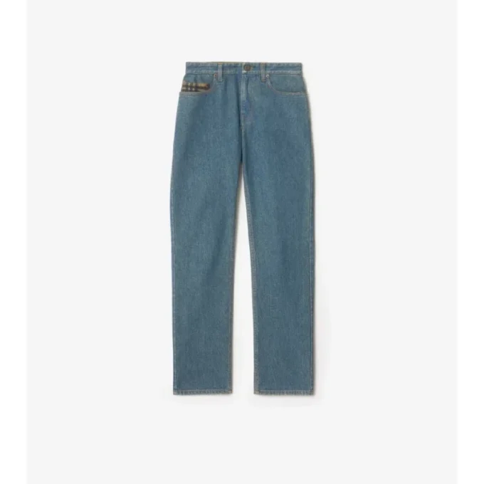 Jeans mit mittlerer Leibhöhe und geradem Schnitt
