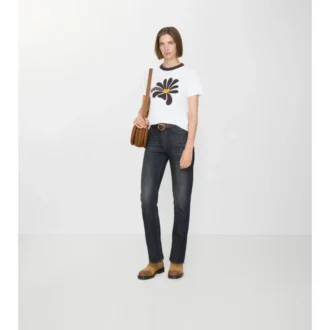 Jeans mit mittlerer Leibhöhe und geradem Schnitt