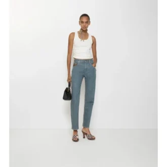 Jeans mit mittlerer Leibhöhe und geradem Schnitt