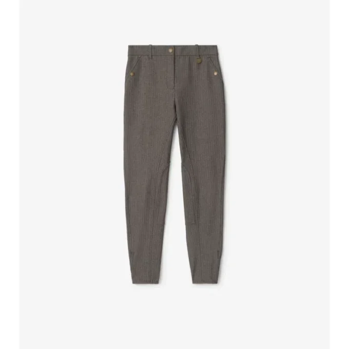 Jodhpurs aus Stretch-Baumwolle mit Fischgrätenmuster