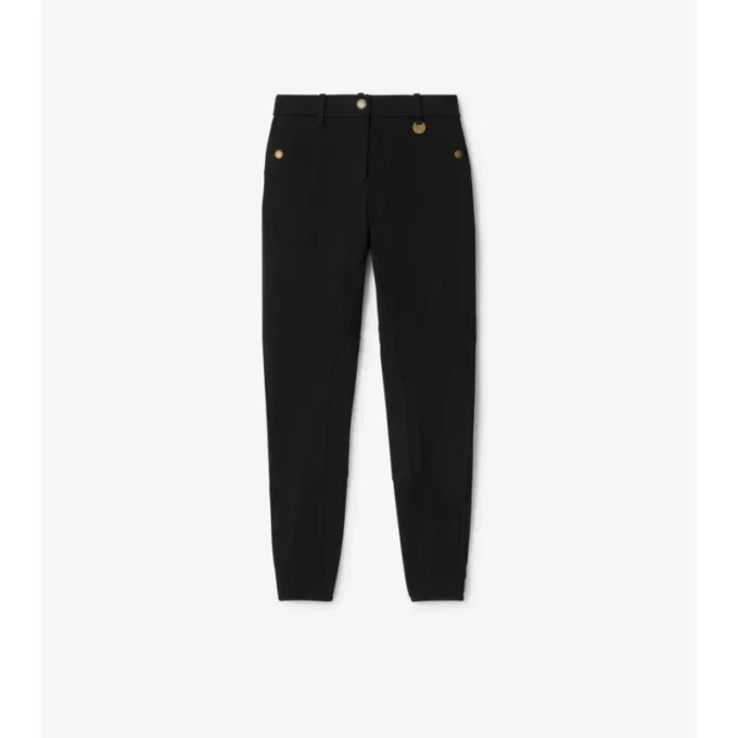 Jodhpurs aus Stretch-Baumwolle mit Fischgrätenmuster
