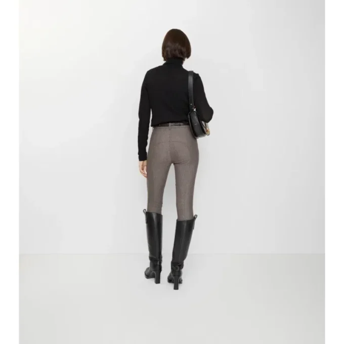 Jodhpurs aus Stretch-Baumwolle mit Fischgrätenmuster