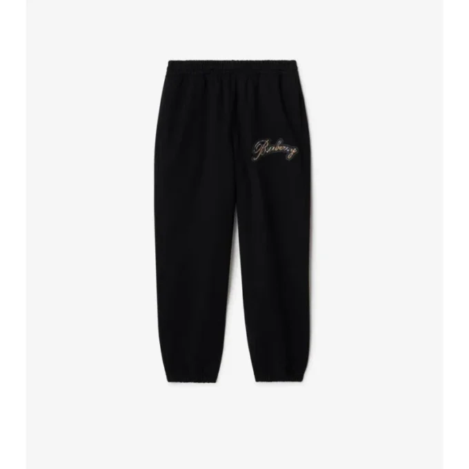 Jogginghose aus Baumwolle mit kursivem Logo im Karomuster