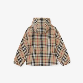 Kapuzenjacke aus Baumwolle mit Vintage Check-Muster