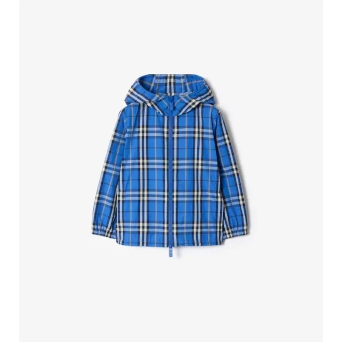 Kapuzenjacke aus Nylon mit Karomuster