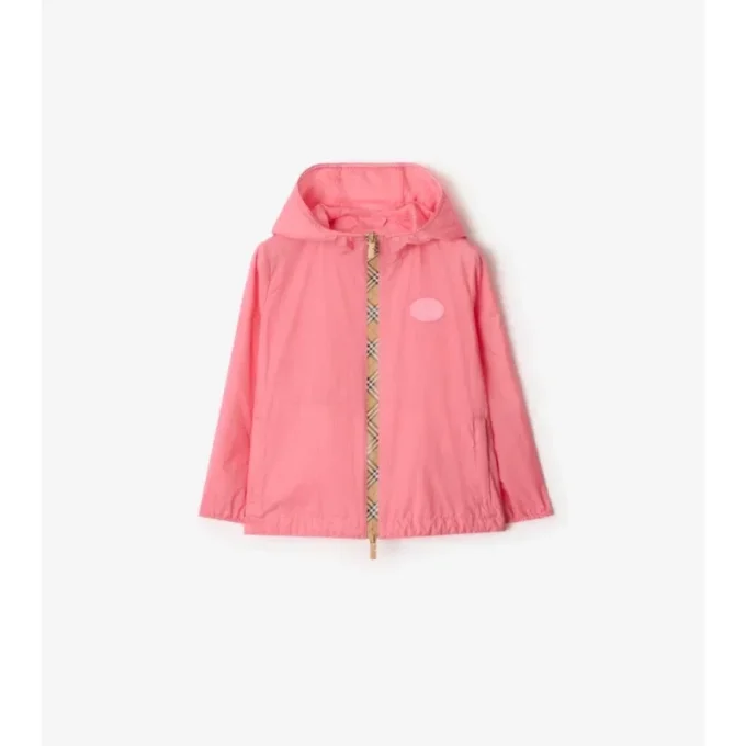 Kapuzenjacke aus Nylon mit Karomuster