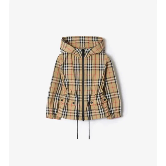 Kapuzenjacke aus Nylon mit Karomuster