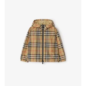 Kapuzenjacke aus Nylon mit Karomuster