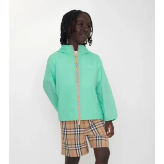 Kapuzenjacke aus Nylon mit Karomuster