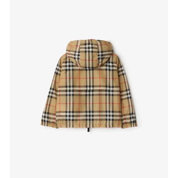 Kapuzenjacke aus Nylon mit Karomuster