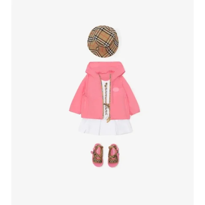 Kapuzenjacke aus Nylon mit Karomuster
