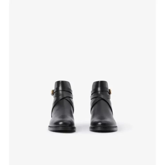 Karierte Stiefel aus Leder