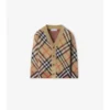 Karierte Wollstrickjacke