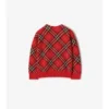Karierte Wollstrickjacke