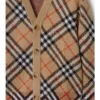 Karierte Wollstrickjacke
