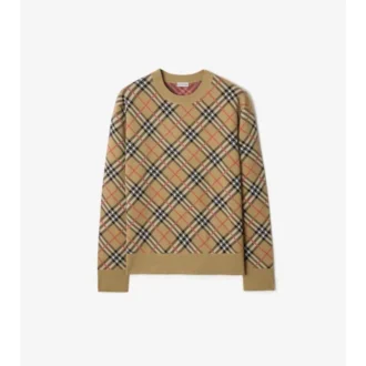Karierter Pullover aus Baumwolle und Wolle