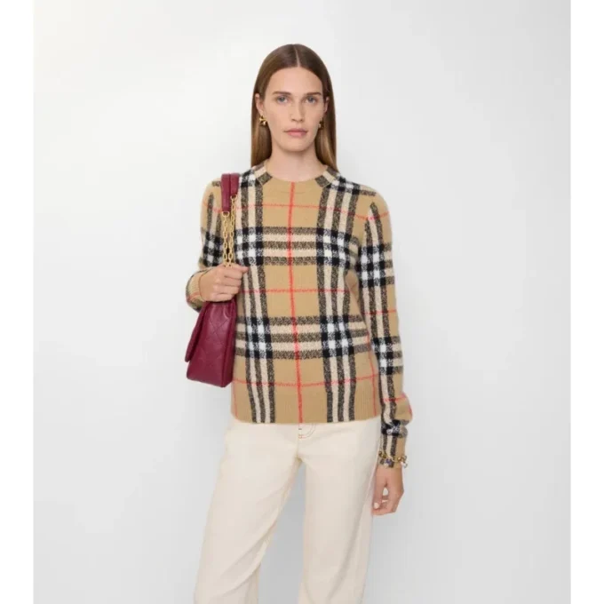 Karierter Pullover aus Kaschmirwolle