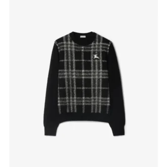Karierter Wollpullover
