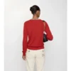 Karierter Wollpullover mit Besatz